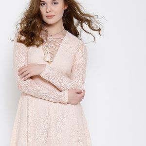 Fit and Flare Lace Pink dress